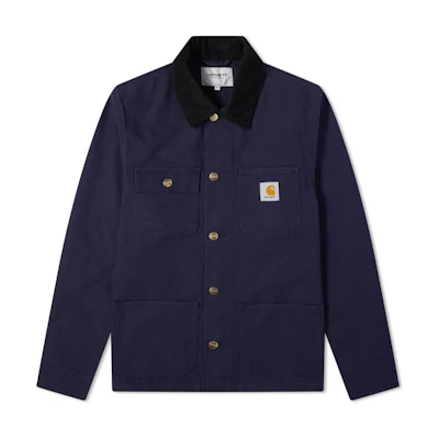 Carhartt WIP FW22 Michigan Jacket Navy Blue Mens Long-Sleeve Button-Up I026480-1C02