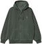 Buy Carhartt WIP FW22 Minimal Logo Patch Military Green Zip Sweatshirt Mens. I029524-0WH-GD