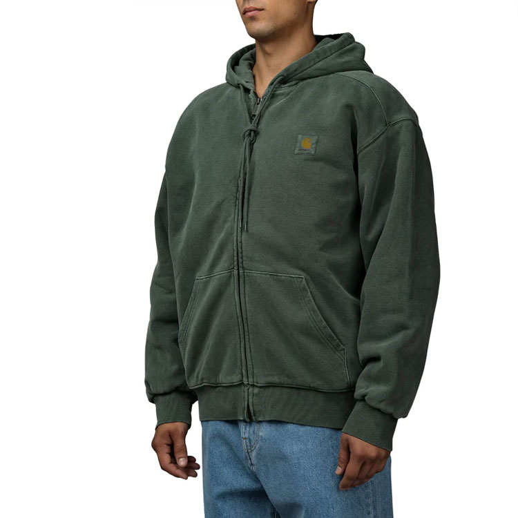 Shop Carhartt WIP FW22 Minimal Logo Patch Military Green Zip Sweatshirt Mens. I029524-0WH-GD