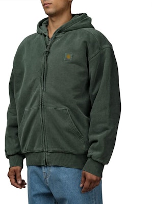 Carhartt WIP FW22 Minimal Logo Patch Military Green Zip Sweatshirt Mens. I029524-0WH-GD Shop Carhartt WIP FW22 Minimal Logo Patch Military Green Zip Sweatshirt Mens. I029524-0WH-GD