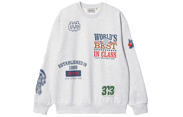 Carhartt WIP FW22 Multilingual Logo Print Long Sleeve Sweatshirt Grey () I031337-482-XX