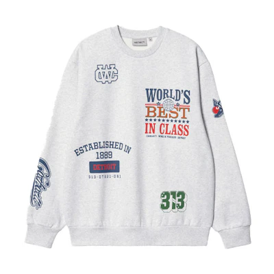 Carhartt WIP FW22 Multilingual Logo Print Long Sleeve Sweatshirt Grey () I031337-482-XX
