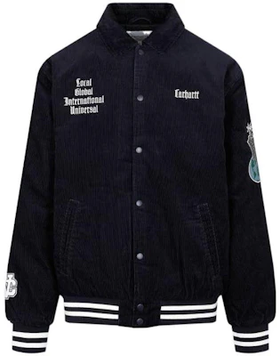 Carhartt WIP FW22 Navy Letter Embroidered Collar Button-Up Jacket I0308190-CO-XX Order Carhartt WIP FW22 Navy Letter Embroidered Collar Button-Up Jacket I0308190-CO-XX