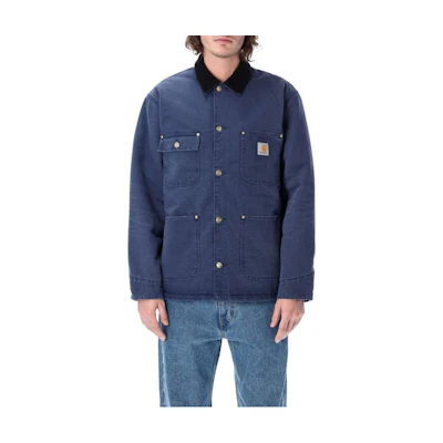 Carhartt WIP FW22 OG Chore Coat Michigan Jacket Blue Colorblock Style I027357C-14G-3K