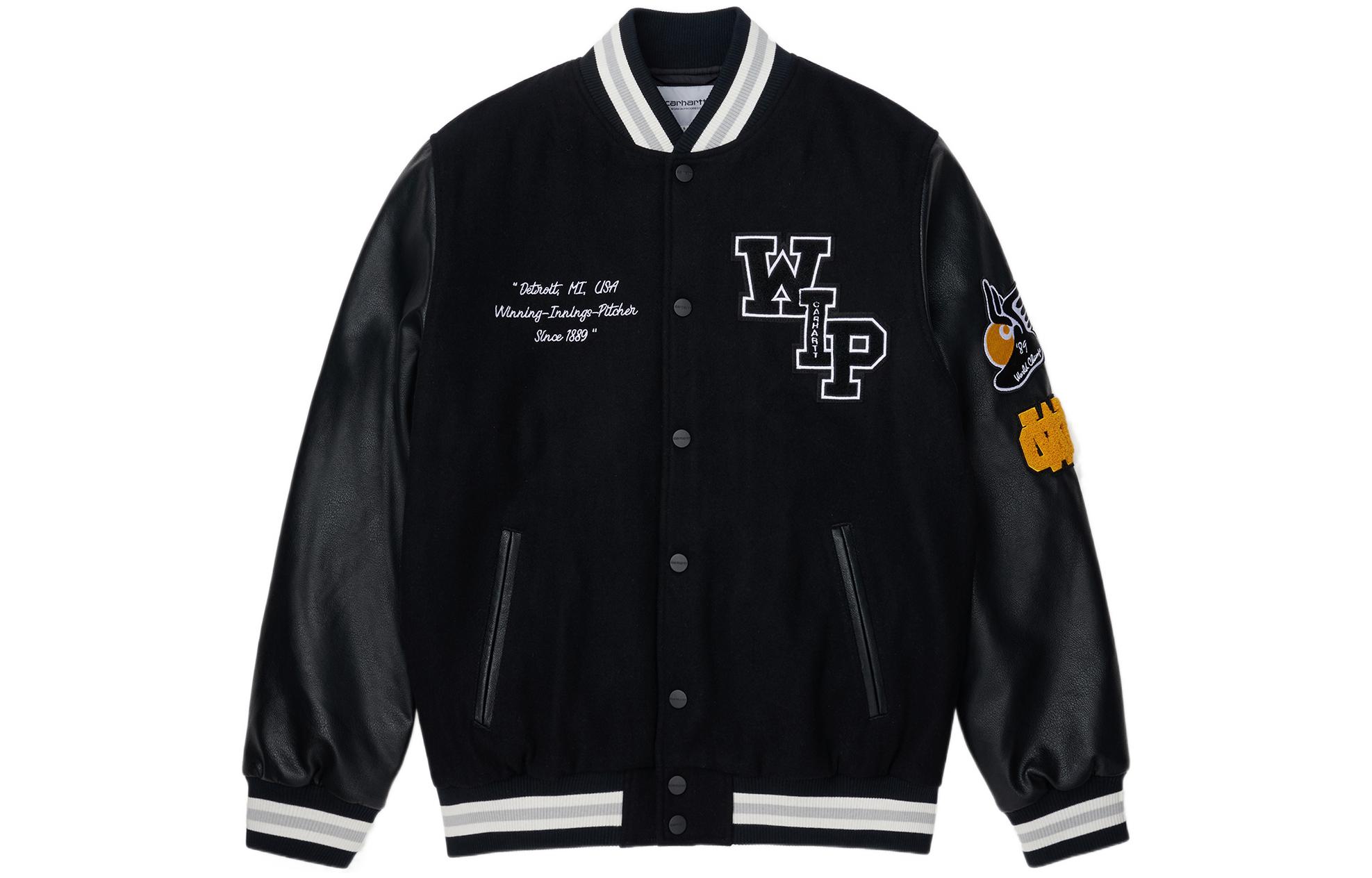 Order Chaqueta Béisbol Negra Unisex Carhartt WIP FW22 Oversized Logo Bordado. A222043-89-XX