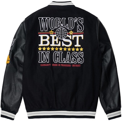 Chaqueta Béisbol Negra Unisex Carhartt WIP FW22 Oversized Logo Bordado. A222043-89-XX Lookbook Chaqueta Béisbol Negra Unisex Carhartt WIP FW22 Oversized Logo Bordado. A222043-89-XX