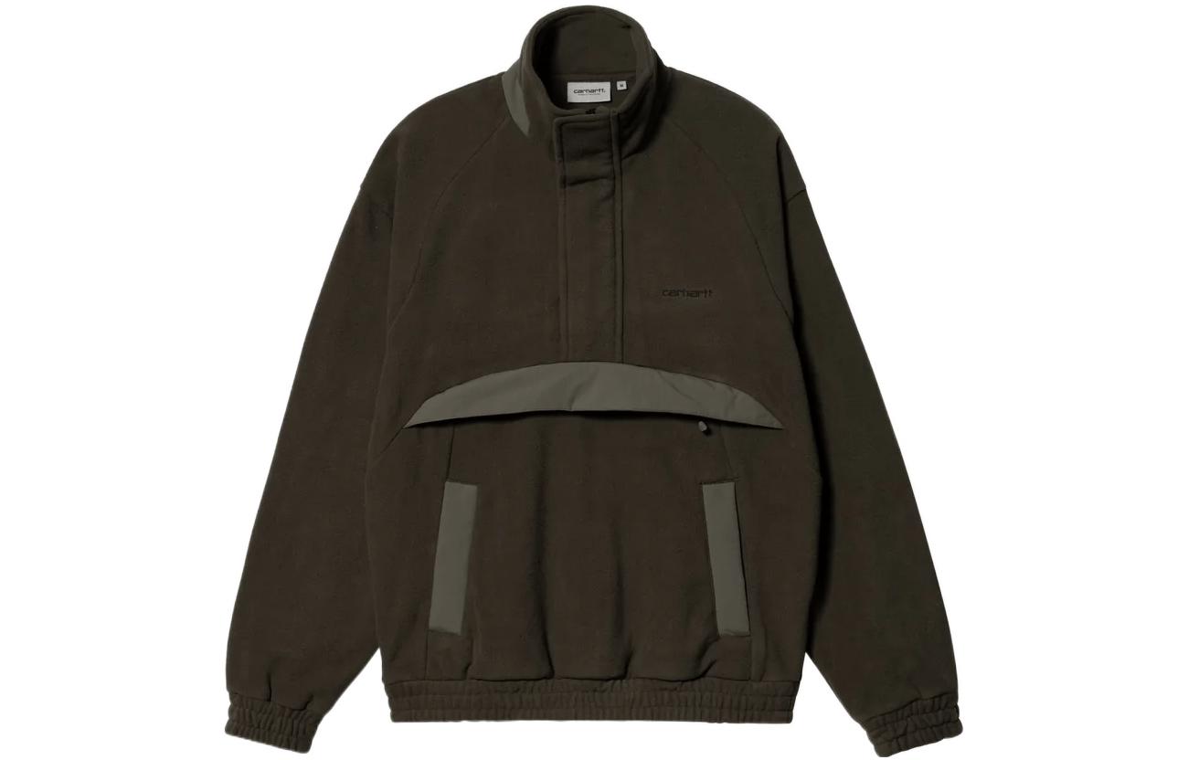 Carhartt WIP FW22 Patchwork Half-Zip Stand-Collar Sweatshirt Brown Male I030926-63-XX