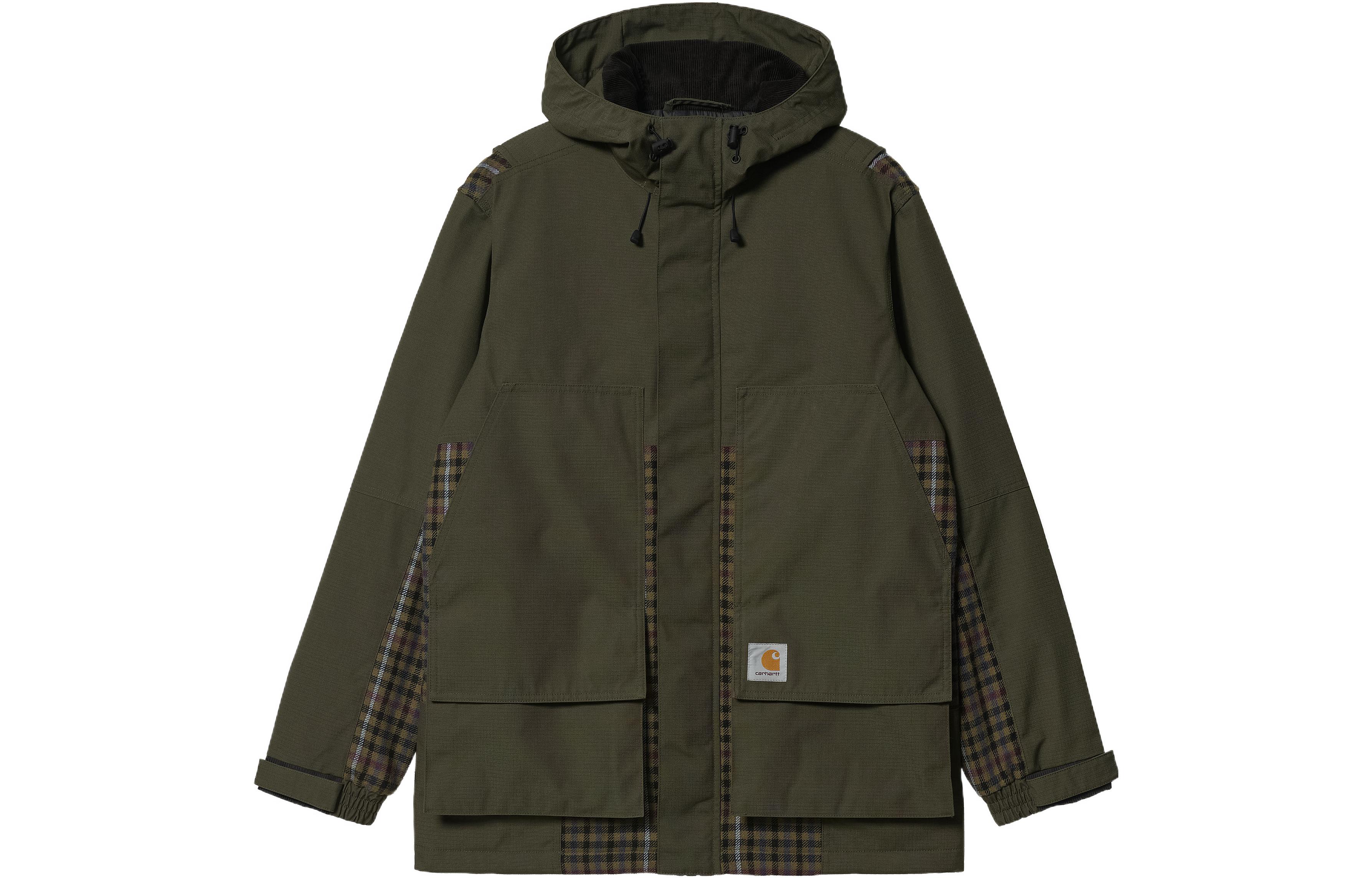 Carhartt WIP FW22 Plaid Printed Hooded Jacket Green Men’s I030834-0ZP-XX