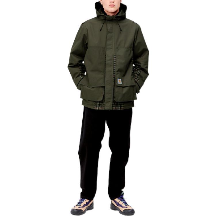 Carhartt WIP FW22 Plaid Printed Hooded Jacket Green Men’s I030834-0ZP-XX 圖 4