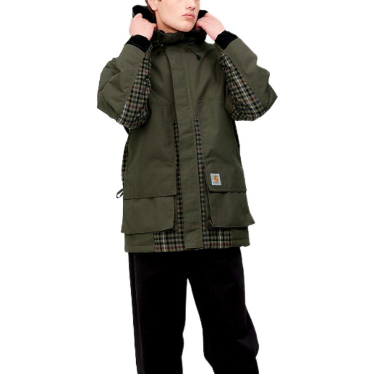Carhartt WIP FW22 Plaid Printed Hooded Jacket Green Men’s I030834-0ZP-XX 圖 6