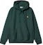 Order Carhartt WIP FW22 Plain Logo Embroidered Hoodie Men’s Deep Green. I028279-1D7-XX