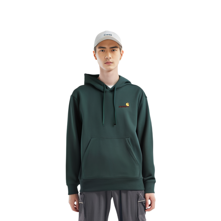 Shop Carhartt WIP FW22 Plain Logo Embroidered Hoodie Men’s Deep Green. I028279-1D7-XX