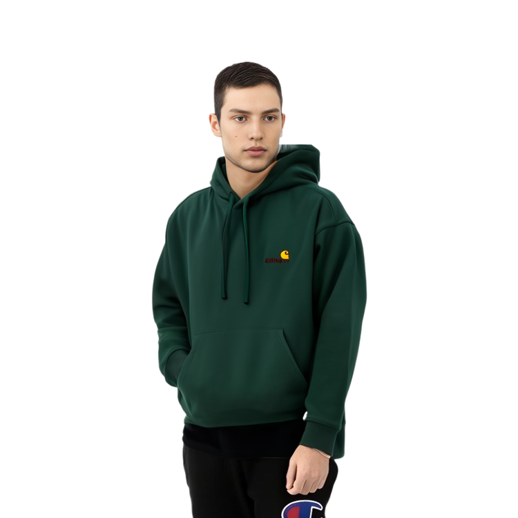 Purchase Carhartt WIP FW22 Plain Logo Embroidered Hoodie Men’s Deep Green. I028279-1D7-XX