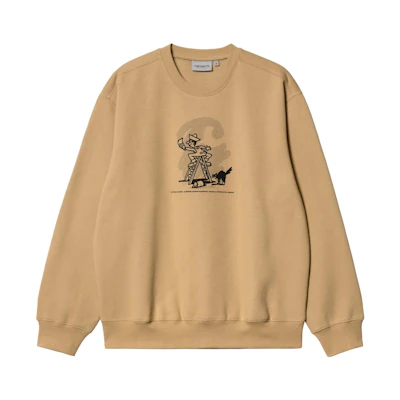 Carhartt WIP FW22 Printed Crewneck Sweatshirt Khaki Color Long Sleeve I031015-0IA-XX