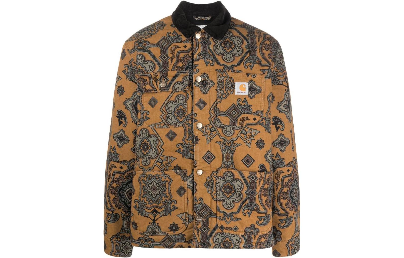Carhartt WIP FW22 Printed Long-Sleeve Shirt Jacket Yellow () I03119703HAMILTON