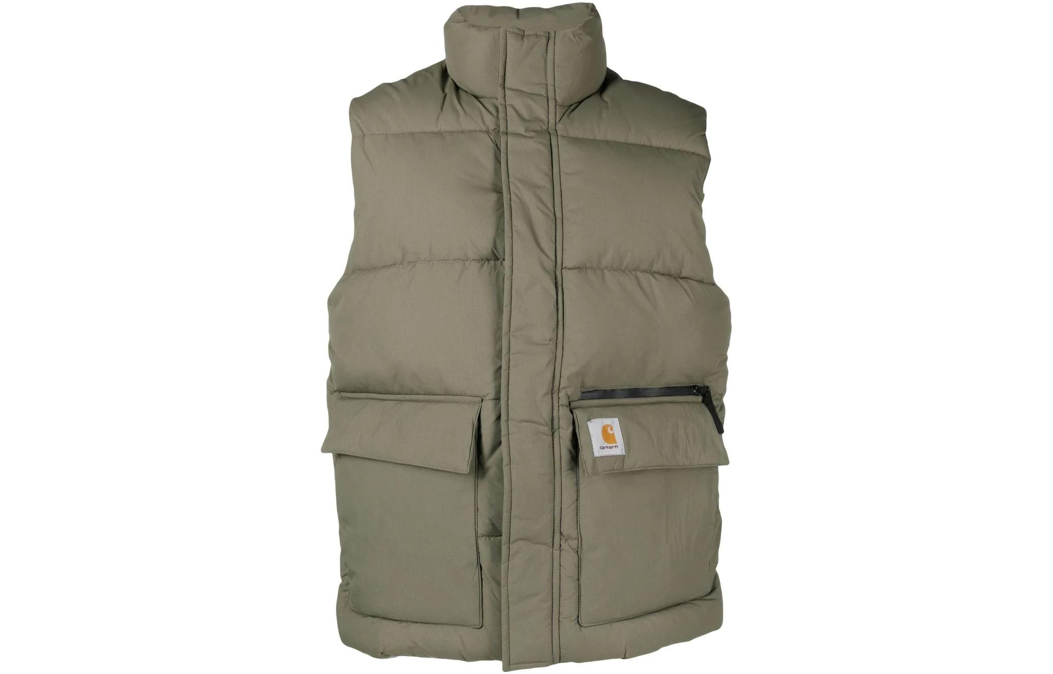 Carhartt WIP FW22 Quilted Logo Patch Zip Vest Men’s Green. I030826-0WI-XX