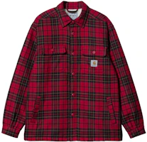 Carhartt WIP FW22 Red Plaid Long Sleeve Shirt Jacket for Men I030789-12R-XX Carhartt WIP FW22 Red Plaid Long Sleeve Shirt Jacket for Men I030789-12R-XX