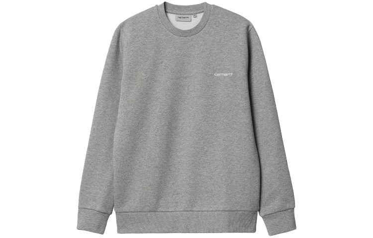 Carhartt WIP FW22 Script Embroidery Sweatshirt Gray Pullover for Men I031242-00D-XX