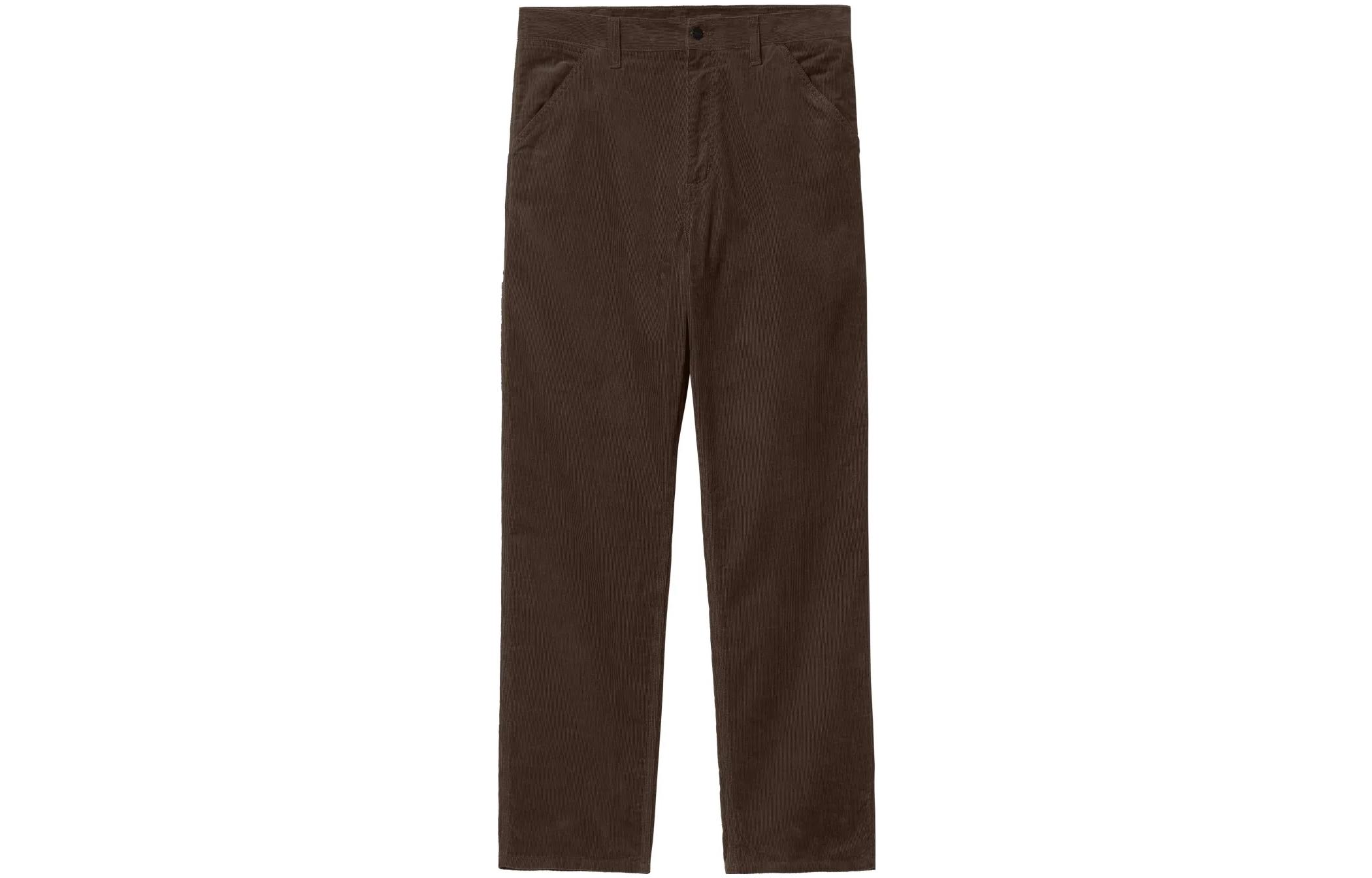 Carhartt WIP FW22 Single Knee Work Pants Brown  Straight-Leg Logo Patch. I031212-0W5-02