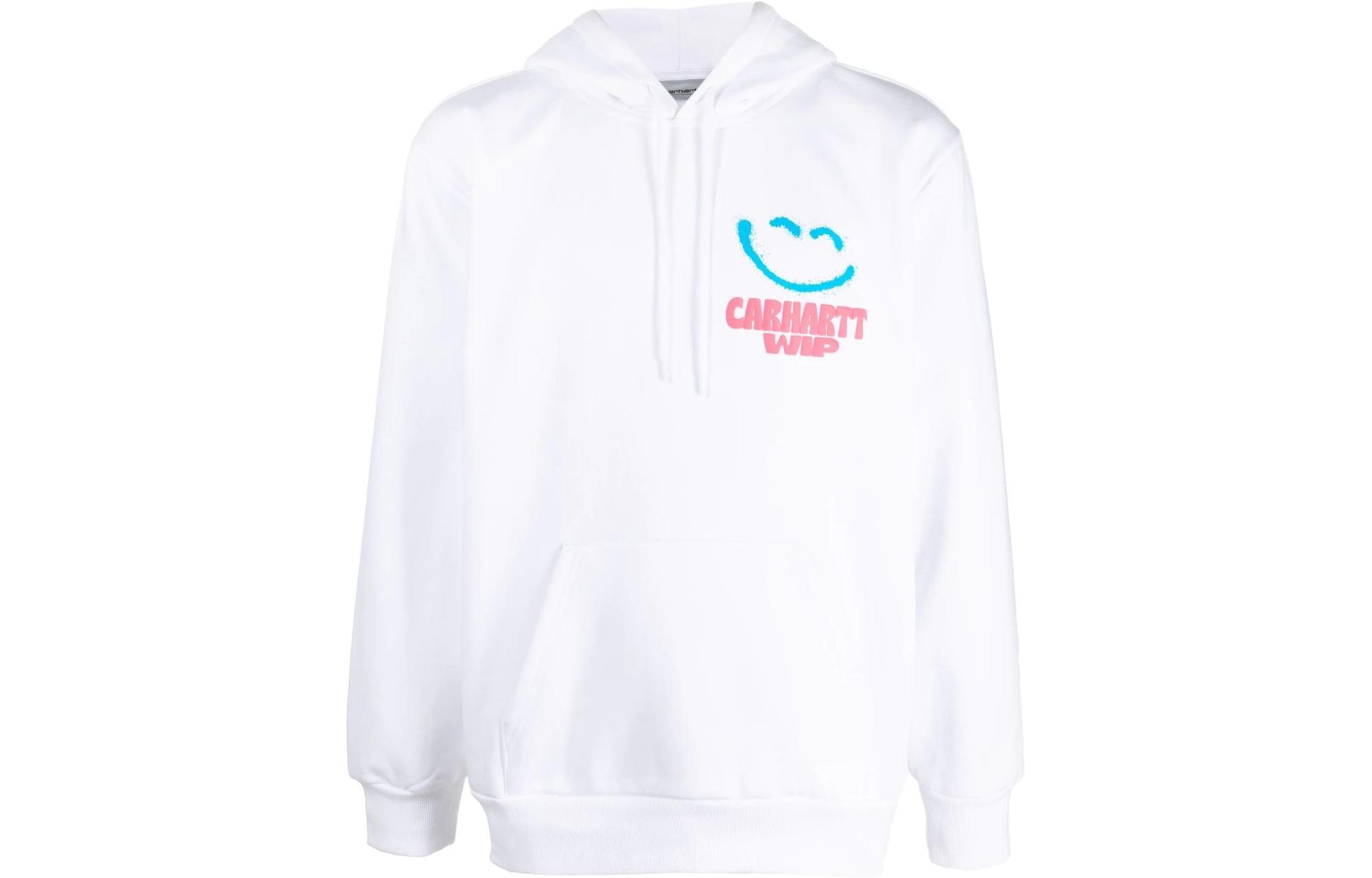 Carhartt WIP FW22 Smiley Logo Graphic Hoodie White - Casual Wear I031018-02-XX