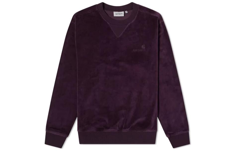 Carhartt WIP FW22 Solid Color Crewneck Long Sleeve Sweatshirt Purple () I028275-0E0