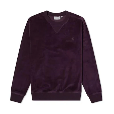 Carhartt WIP FW22 Solid Color Crewneck Long Sleeve Sweatshirt Purple () I028275-0E0