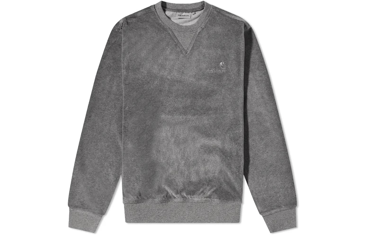 Carhartt WIP FW22 Solid Color Embroidered Logo Hoodie Grey () I028275-ZM