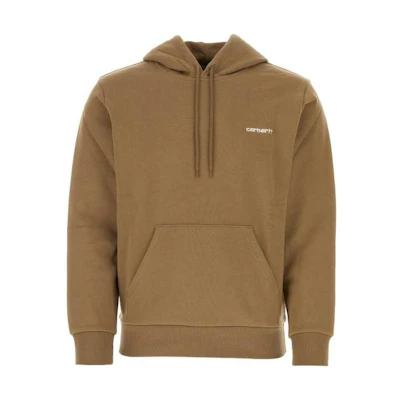 Carhartt WIP FW22 Solid Color Logo Embroidered Hoodie Brown () I031243-1GM-XX