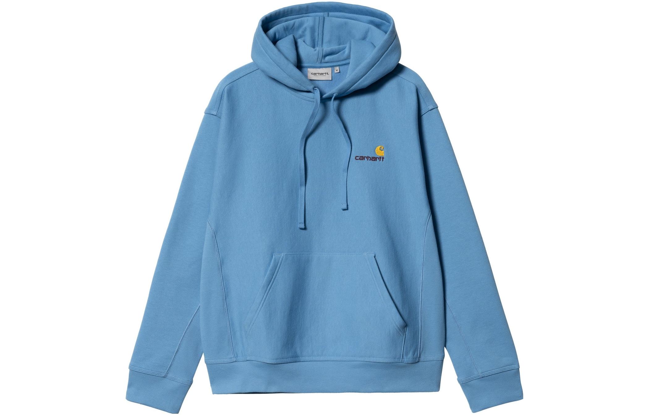 Carhartt WIP FW22 Solid Color Logo Hoodie Light Blue Pullover I028279-1D5-XX
