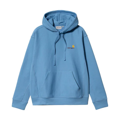 Carhartt WIP FW22 Solid Color Logo Hoodie Light Blue Pullover I028279-1D5-XX