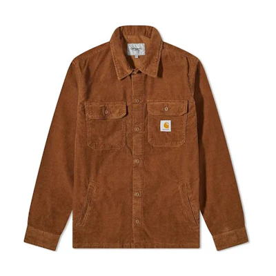 Carhartt WIP FW22 Solid Color Logo Patch Shirt Jacket Brown - I030285-HZ-02