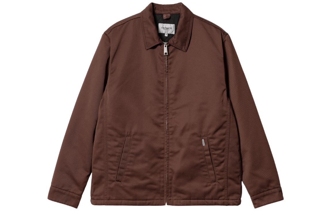 Order Carhartt WIP FW22 Solid Color Zip Jacket  Red Brown I022023-0W4-02