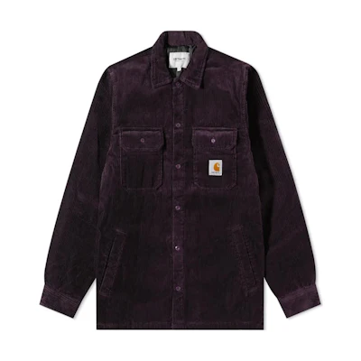 Carhartt WIP FW22 Solid Corduroy Long Sleeve Shirt Jacket Men Burgundy I028827-0EO