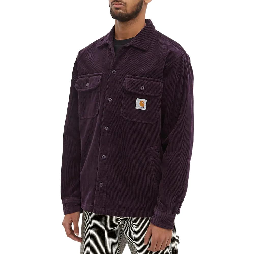 Lookbook Carhartt WIP FW22 Solid Corduroy Long Sleeve Shirt Jacket Men Burgundy I028827-0EO