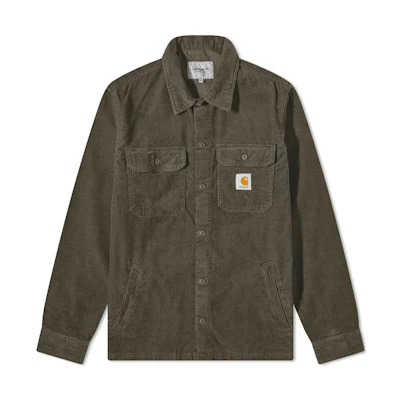 Carhartt WIP FW22 Solid Logo Button-Up Shirt Jacket Green I030285-96602