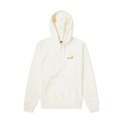 Carhartt WIP FW22 Solid Logo Embroidered Drawstring Hoodie White - I028279-D6-00