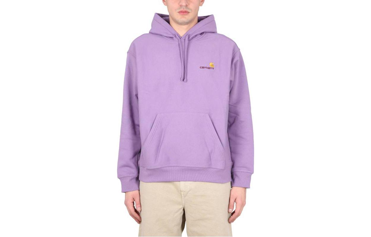 Carhartt WIP FW22 Solid Logo Embroidered Hoodie in Lilac Purple I028279-1CW-XX