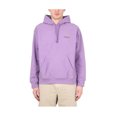 Carhartt WIP FW22 Solid Logo Embroidered Hoodie in Lilac Purple I028279-1CW-XX