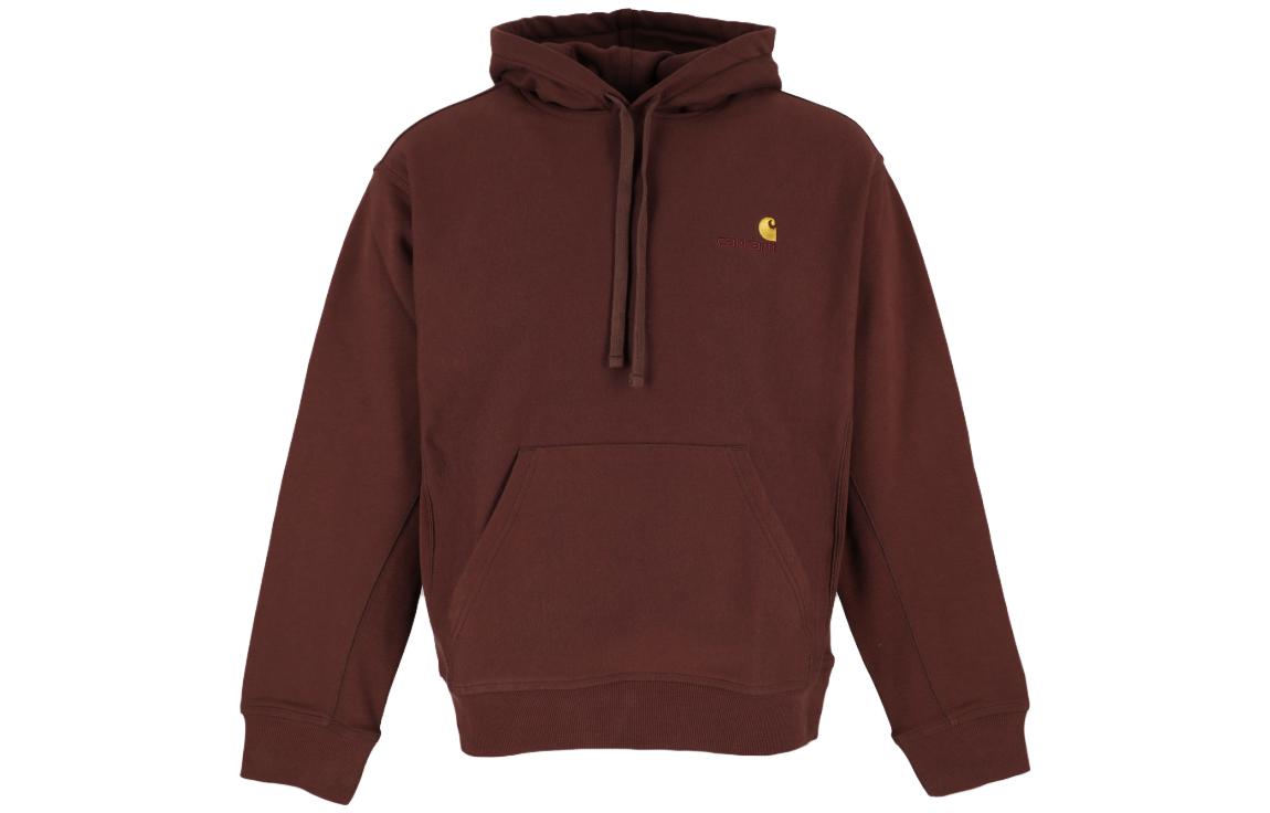 Carhartt WIP FW22 Solid Logo Embroidered Hoodie Reddish Brown I028279-0W4-XX