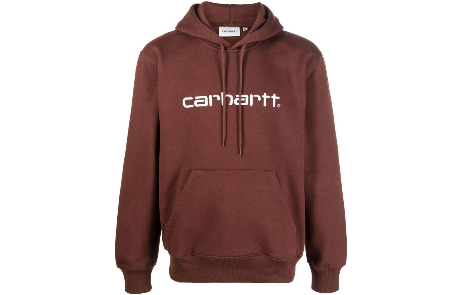 Carhartt WIP FW22 Solid Logo Hoodie Red Brown Mens I030230-12D-XX