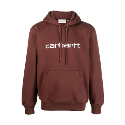 Carhartt WIP FW22 Solid Logo Hoodie Red Brown Mens I030230-12D-XX