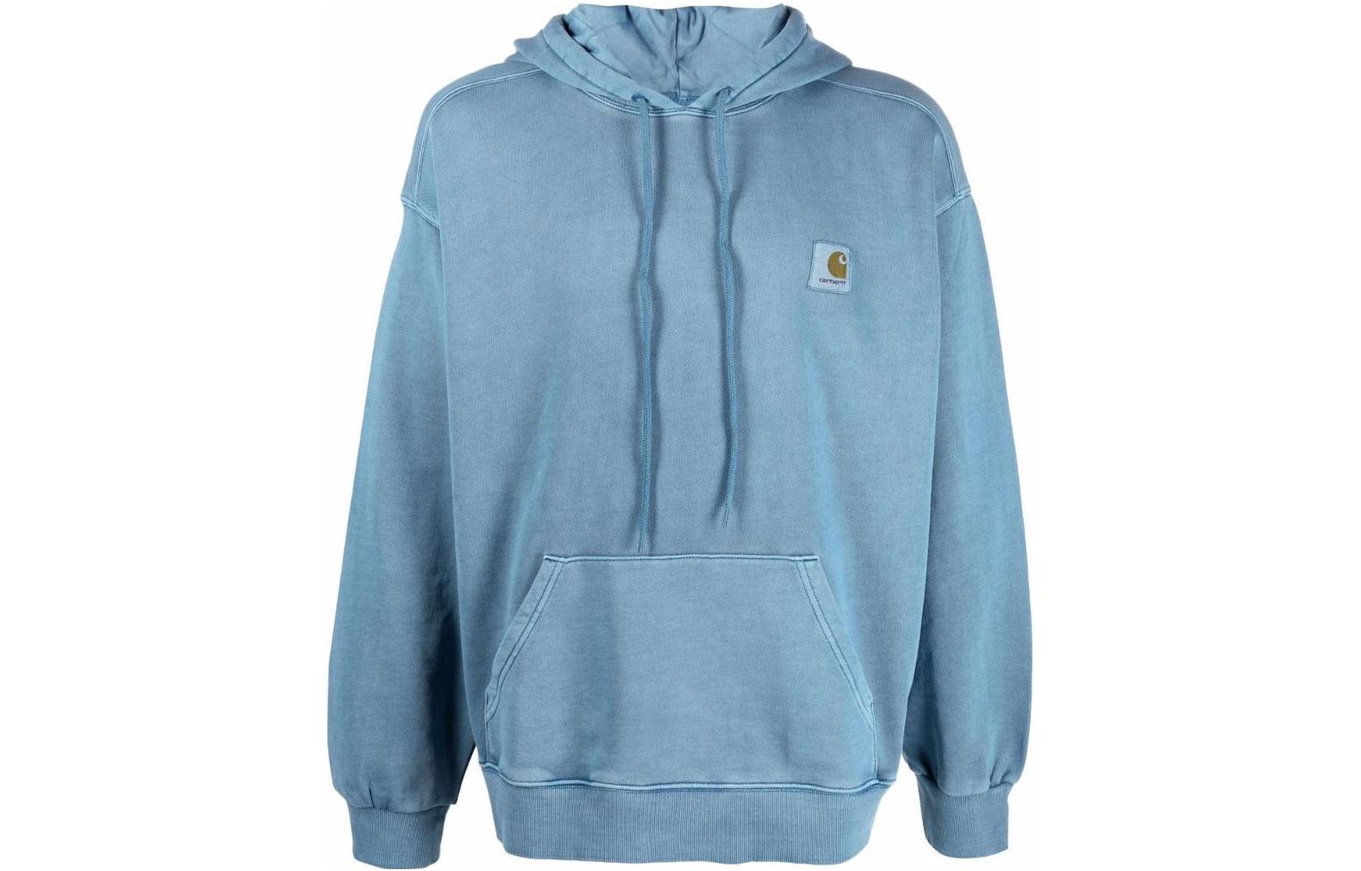 Carhartt WIP FW22 Solid Logo Patch Hoodie Blue I0299630NW