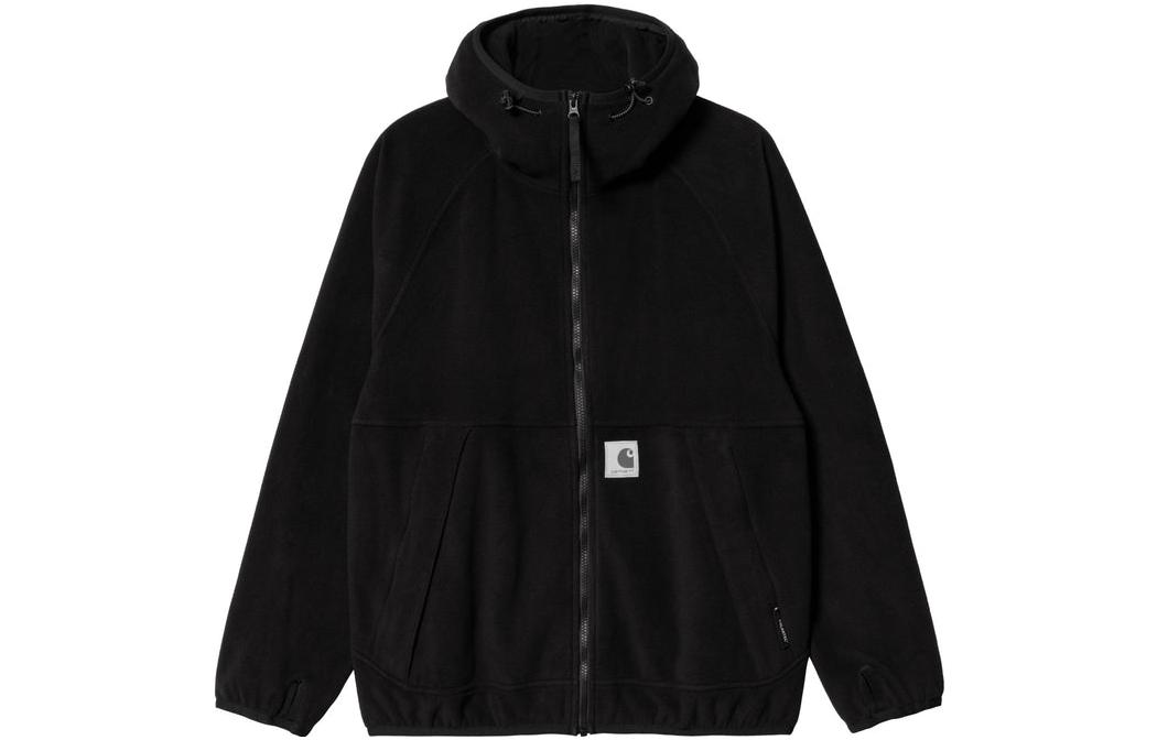 Carhartt WIP FW22 Solid Logo Patch Zip Hoodie Jacket Black () I030843-00E-XX
