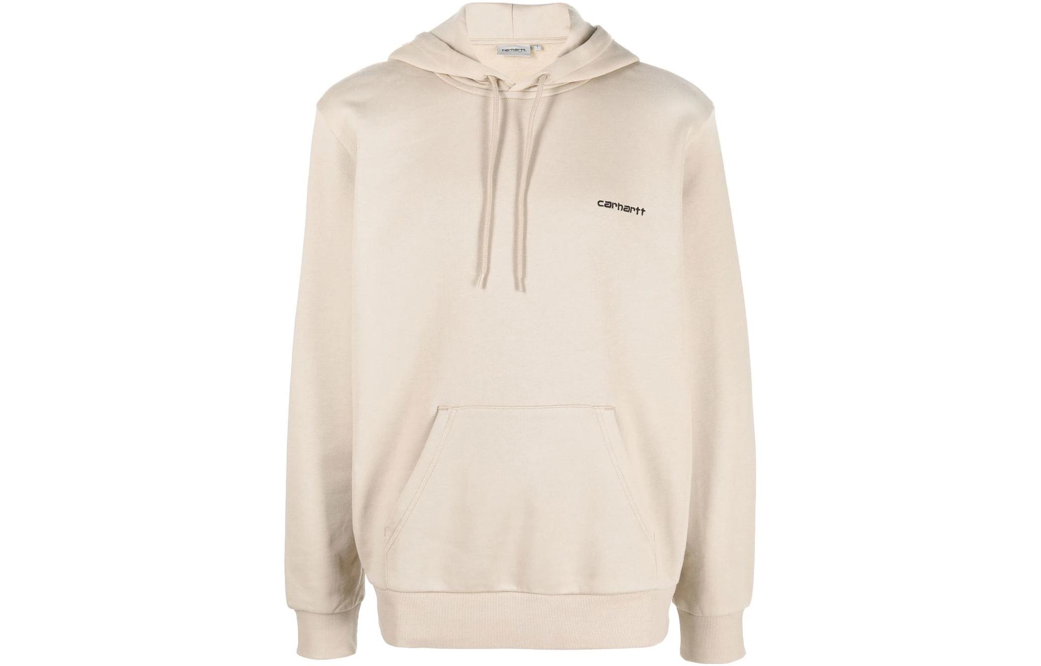 Carhartt WIP FW22 Solid Logo Print Pullover Hoodie Unisex Beige I031243-AW-XX