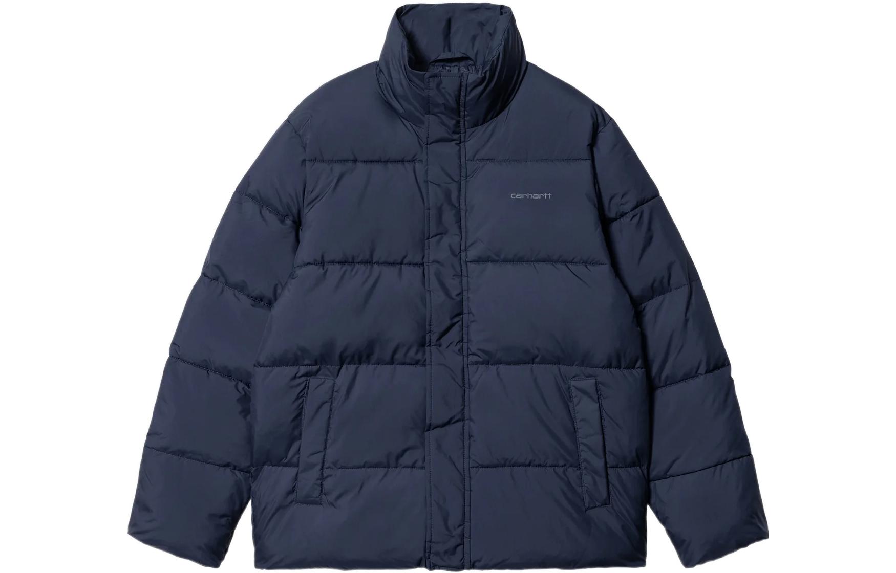 Carhartt WIP FW22 Solid Logo Stand Collar Jacket Blue - Outerwear I030822-19M-XX