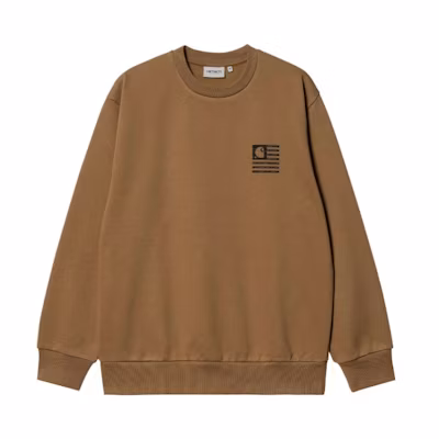 Carhartt WIP FW22 State Flag Logo Crewneck Sweatshirt Brown for Men I031011-08W-XX