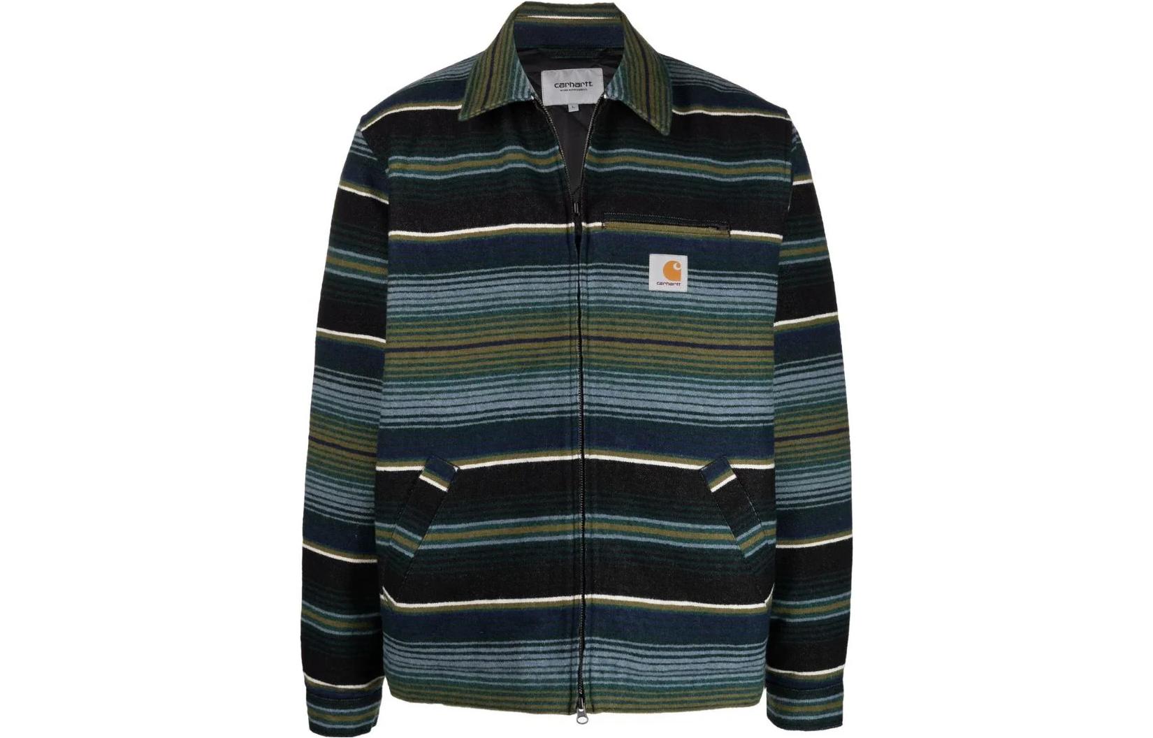 Carhartt WIP FW22 Striped Zip-Up Long-Sleeve Jacket Men’s Blue I0294380GWXX