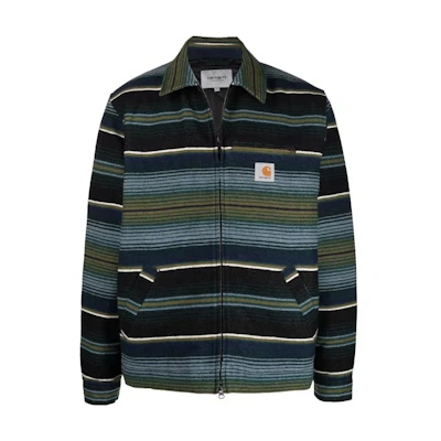 Carhartt WIP FW22 Striped Zip-Up Long-Sleeve Jacket Men’s Blue I0294380GWXX