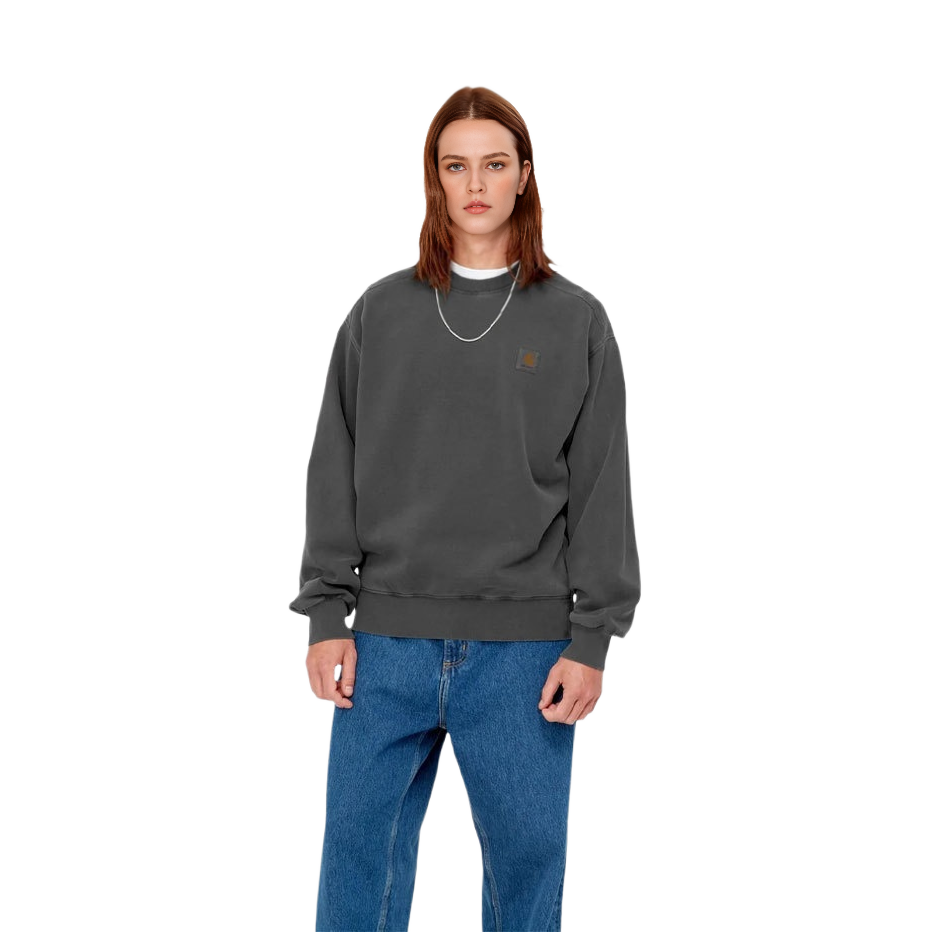 Carhartt WIP FW22 Vista Sweatshirt Men’s Loose Crewneck Long Sleeve - Charcoal Black I029522-0WG-GD 圖 4