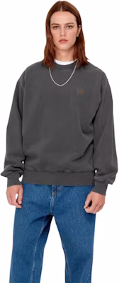 Carhartt WIP FW22 Vista Sweatshirt Men’s Loose Crewneck Long Sleeve - Charcoal Black I029522-0WG-GD Shop Carhartt WIP FW22 Vista Sweatshirt Men’s Loose Crewneck Long Sleeve - Charcoal Black I029522-0WG-GD